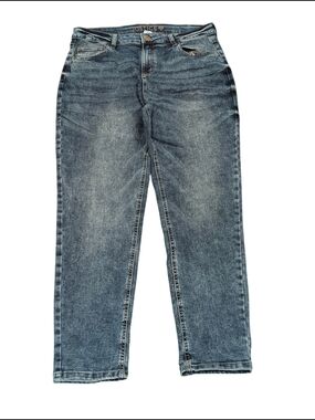 Justice Girls Blue Denim Slim Straight Jeans Heart Logo Size 20 Plus